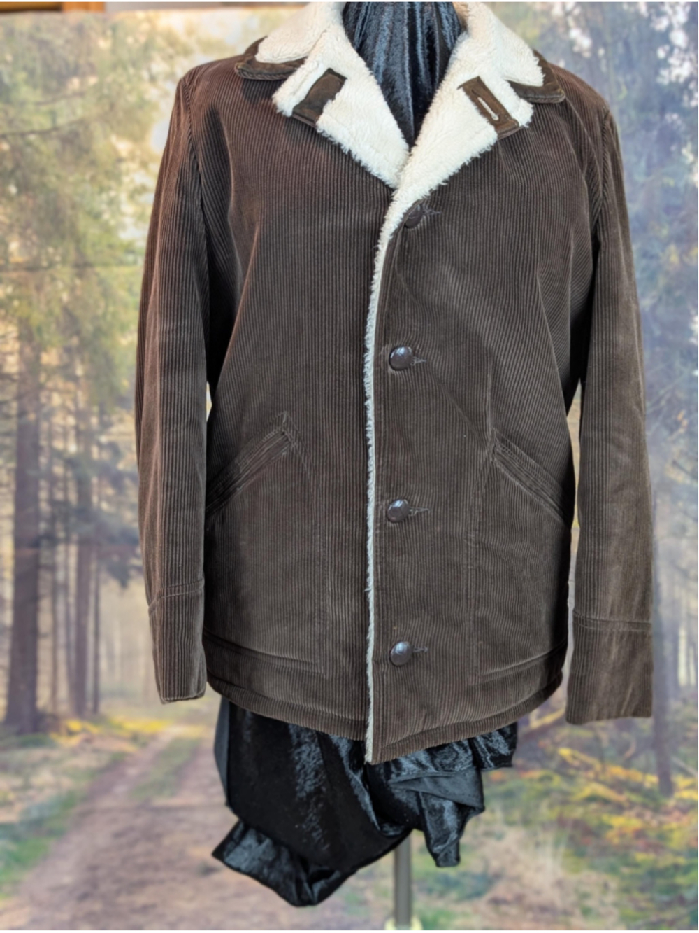 Vintage 1970s Montgomery Ward Sherpa Lined Corduroy Ranch Coat
